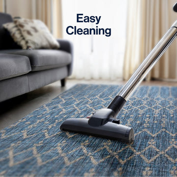 Ourika Moroccan Geometric Textured Weave Indoor/outdoor Round Rug